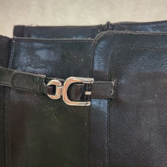 Unisa Untriplee-J Knee High Black Leather Riding Boots Size 7.5 - Picture 2 of 8